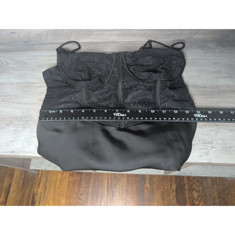 ASTR The Label Black Satin Slip Dress Lace Corset Feminine Goth Coquette Size L - Picture 5 of 5